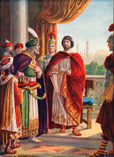 The King of Persia, after the battle of Tigric, suing for peace with the Emperor Julian by Tancredi Scarpelli